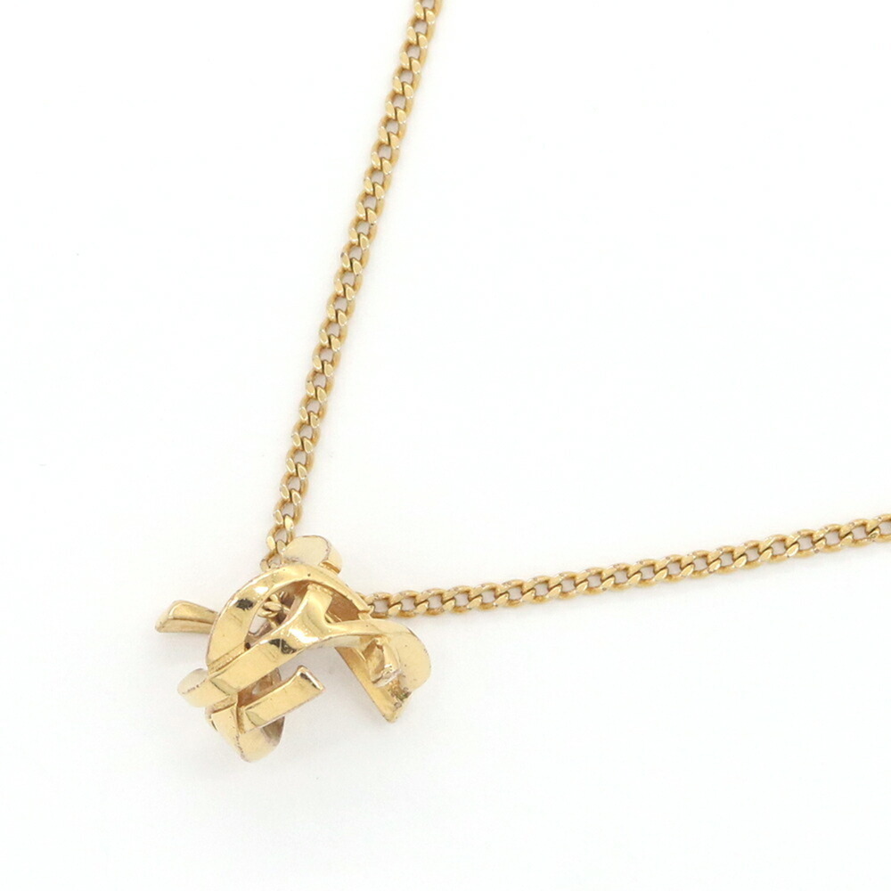 YVES SAINT LAURENT Gold Monogram Necklace